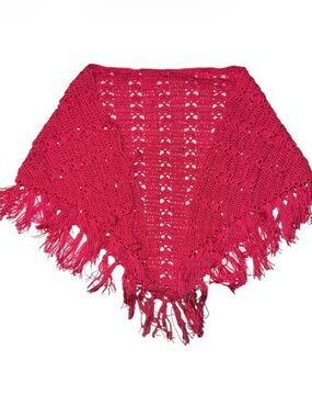 Hand Knit | Accessories | Handmade Fuchsia Pink Crochet Lace Triangle ...